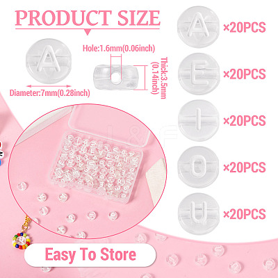 100Pcs 5 Styles Transparent Acrylic Beads OACR-TA0003-48C-1