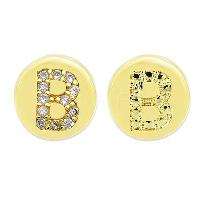 Brass Micro Pave Clear Cubic Zirconia Beads KK-T030-LA843-BX3-1
