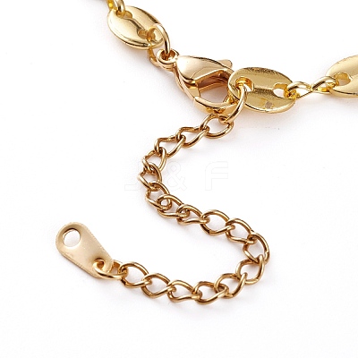 Brass Coffee Bean Chain Bracelets BJEW-JB05859-1
