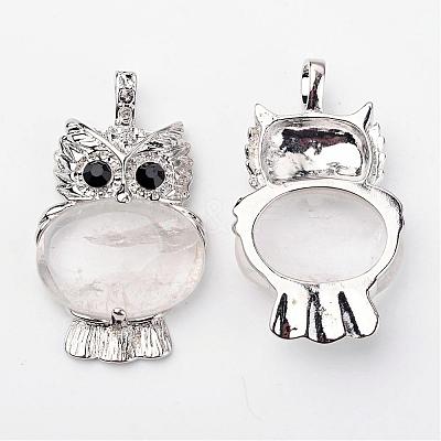 Natural Quartz Crystal Pendants G-G884-B16-FF-1