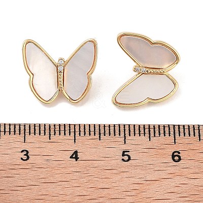 Brass Micro Pave Cubic Zirconia Shank Buttons KK-B102-20G-1