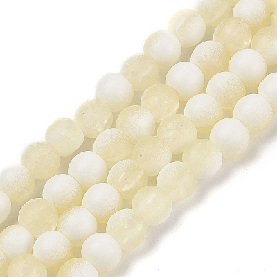 Frosted Crackle Glass Beads Strands GLAA-U001-6mm-M11-1