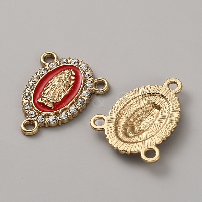 Zinc Alloy Enamel Religion Oval with Virgin Mary Chandelier Component Links FIND-WH0366-384G-03-1