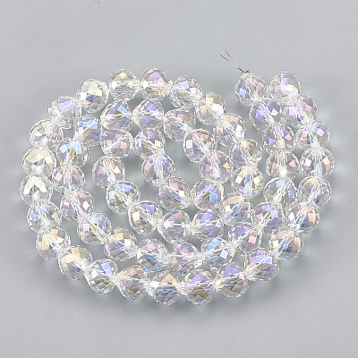 Electroplate Glass Beads Strands EGLA-T010-01-M-1