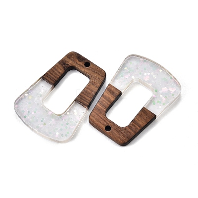 Epoxy Resin & Walnut Wood Pendants RESI-T057-13A-1