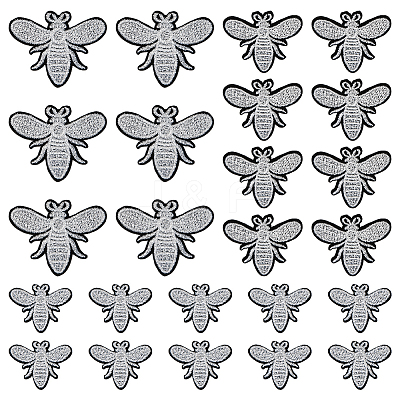 24Pcs 3 Styles Computerized Embroidery Cloth Iron on Sew on Patches PATC-FG0002-73A-1