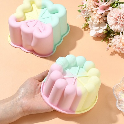 2Pcs 2 Styles Square Circular Cake Baking Silicone Molds ST-CJ0043-083-1