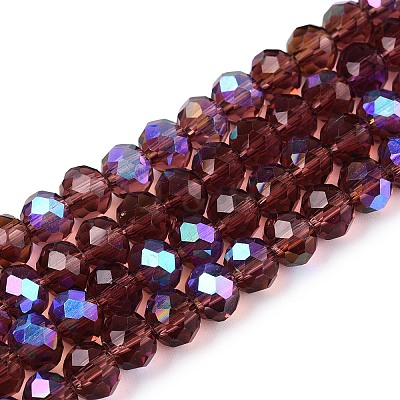 Electroplate Glass Beads Strands EGLA-A044-T6mm-L13-1