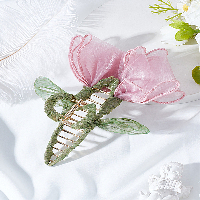 1Pc Zinc Alloy and Polyester Claw Hair Clips PHAR-LP0004-18B-1