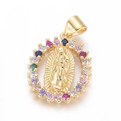 Brass Micro Pave Cubic Zirconia Pendants KK-I657-32G-A-1
