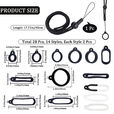 DIY Electronic Stylus & Lighter Silicone Holder Neck Lanyard Making Kit FIND-CP0002-39-1