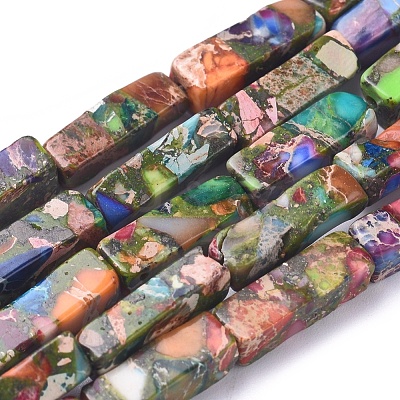 Synthetic Gold Line Imperial Jasper Beads Strands G-D0006-B02-1