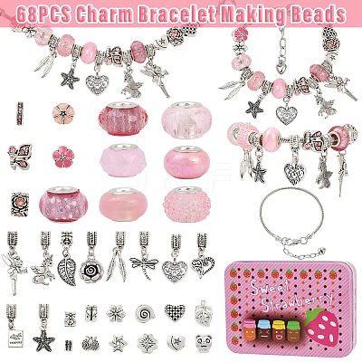 DIY European Style Bracelet Kits. including Alloy & Resin European Beads DIY-YW0012-11B-1