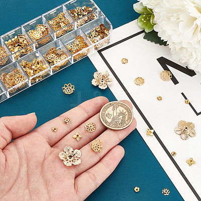 390Pcs Alloy & Iron & Brass Bead Caps DIY-PH00021-69-1