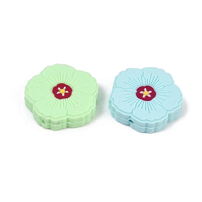 Flower Food Grade Silicone Focal Beads SIL-A011-02C-1