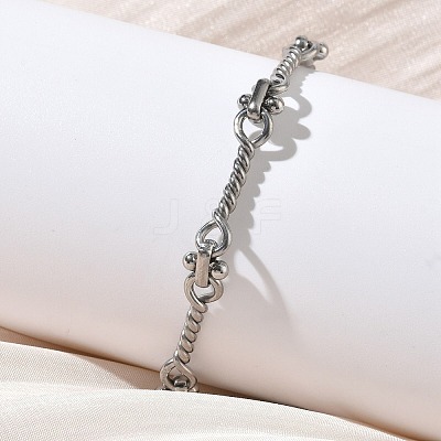 304 Stainless Steel Twited Rope Link Chain Bracelets for Women BJEW-A160-06P-1