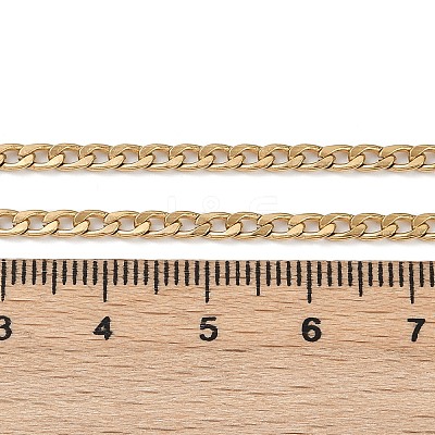 201 Stainless Steel Curb Chain Necklace for Women Men NJEW-P268-A38-2X5-1