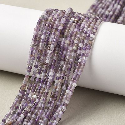 Faceted Natural Amethyst Beads Strands G-RM241221-O4-1