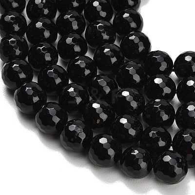 Natural Black Onyx Beads Strands G-C280-B01-12mm-1