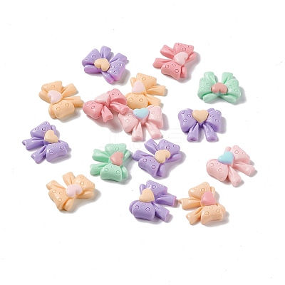 Bowknot Opaque Resin Cabochons RESI-G041-C01-1