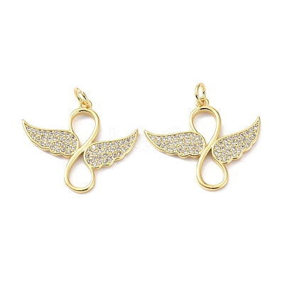 Brass Cubic Zirconia Pendants ZIRC-C022-36G-1