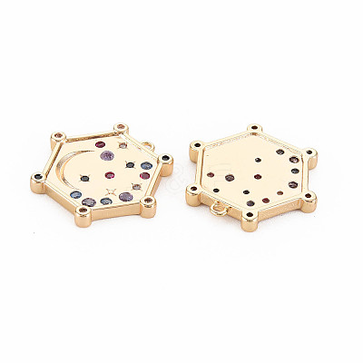 Brass Micro Pave Cubic Zirconia Pendants KK-S364-271B-1