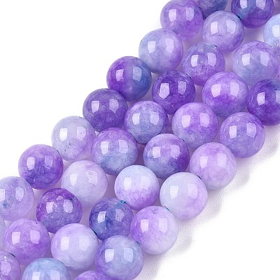 Dyed Natural White Jade Beads Strands G-T138-6mm-210-5-1