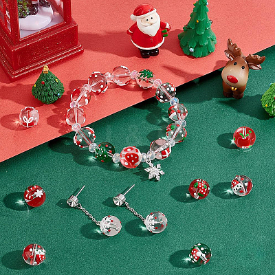 20Pcs 10 Styles Christmas Theme Handmade Lampwork Beads LAMP-PH0001-39-1