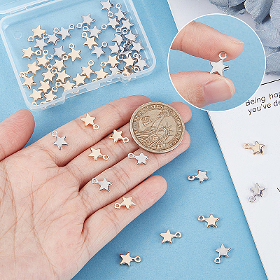 60Pcs 2 Colors Brass Charms KK-BBC0002-52-1