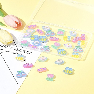 32Pcs 8 Style Transparent Acrylic Beads MACR-FS0001-95-1