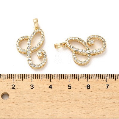 Brass Micro Pave Cubic Zirconia Pendants KK-K355-13G-1