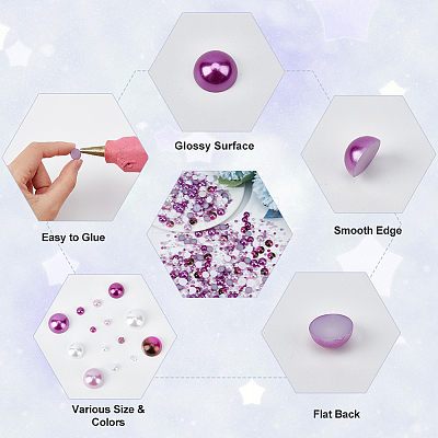 84G 14 Style ABS Plastic Imitation Pearl Cabochons SACR-OC0001-06-1