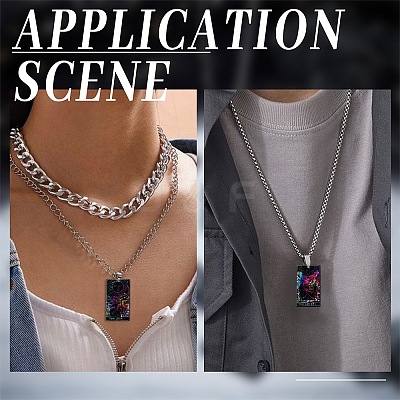 24Pcs 6 Style Printed Opaque Acrylic Pendants SACR-SC0001-13-1