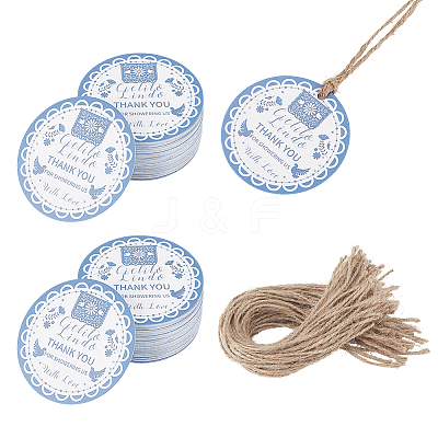 60Pcs Round Paper Thank You Gift Tags DIY-WH0591-553-1