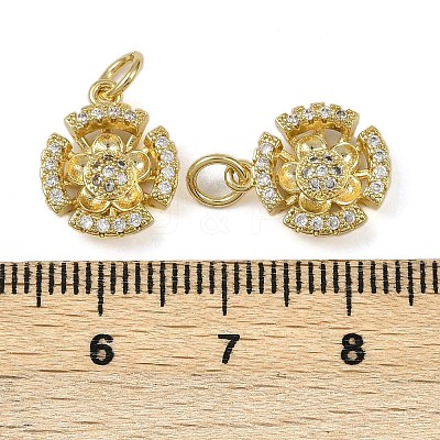 Brass Micro Pave Cubic Zirconia Pendants KK-I358-063G-C-1