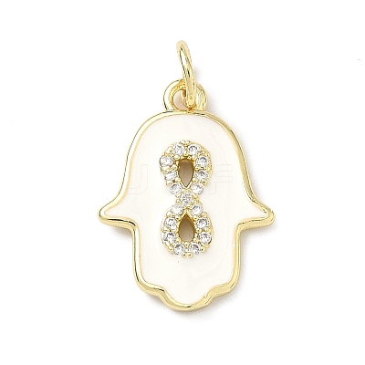 Brass Micro Pave Cubic Zirconia Pendants KK-H255-09G-02-1