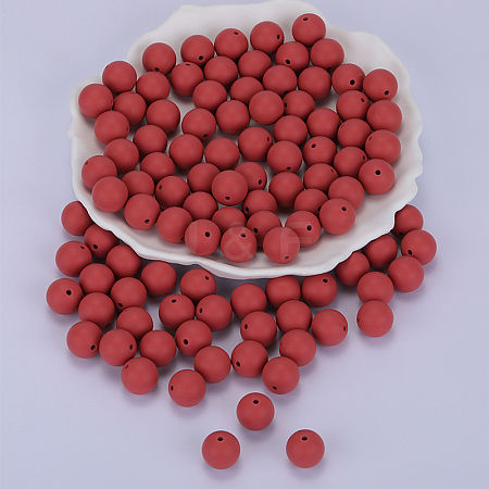 Round Silicone Focal Beads SI-JX0046A-94-1