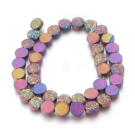 Electroplated Non-magnetic Synthetic Hematite Beads Strands G-P392-X04-1