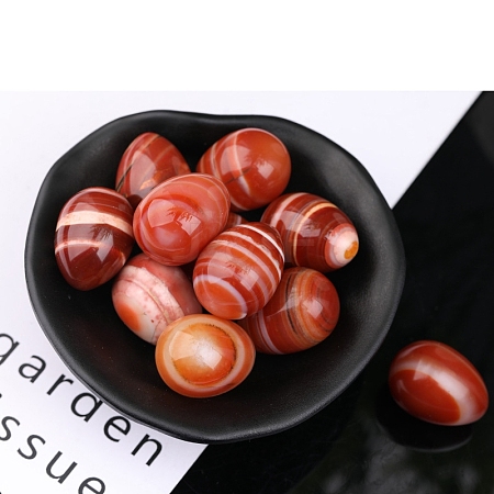 Natural Banded Agate Egg Figurines Statues for Home Office Desktop Decoration PW-WG1DC51-28-1