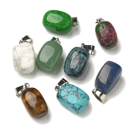 Natural & Synthetic Mixed Gemstone Pendants G-Z067-03P-01-1