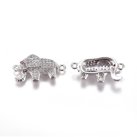 Brass Micro Pave Cubic Zirconia Links connectors ZIRC-K081-54P-1
