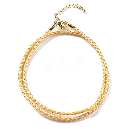 Polyester Cord Braided Necklace Makings MAK-L043-03G-32-1