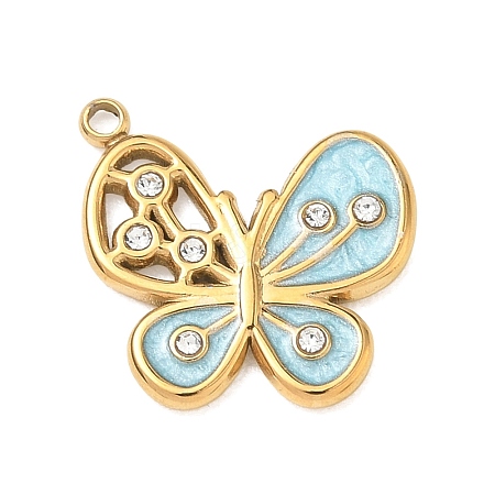 304 Stainless Steel Enamel Pendants SA-CBAAE04-06G-02-1
