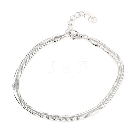 Unisex 304 Stainless Steel Herringbone Chain Bracelets BJEW-H541-01B-P-1