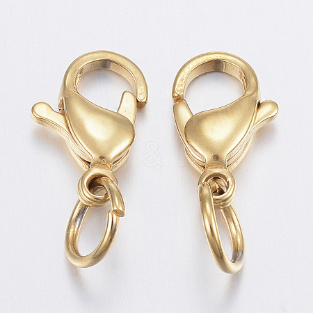 Ion Plating(IP) 304 Stainless Steel Lobster Claw Clasps X-STAS-P139-A13-G-1