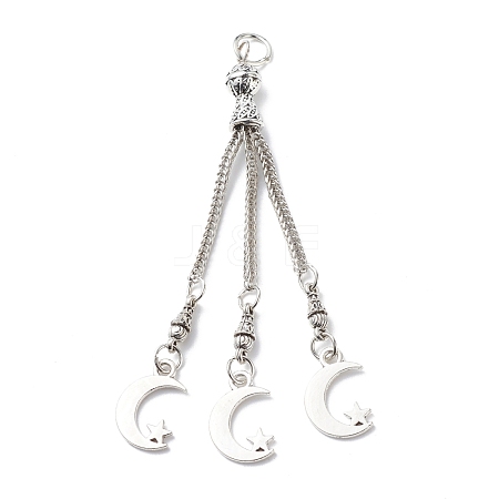Tibetan Style Alloy Curb Chain Tassel Big Pendants FIND-I025-01C-1
