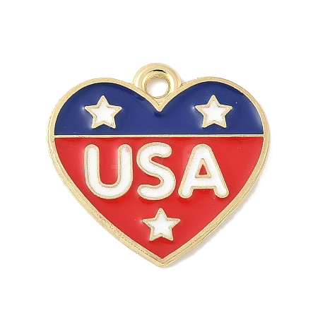 Independence Day Alloy Enamel Pandants FIND-M083-05A-G-1