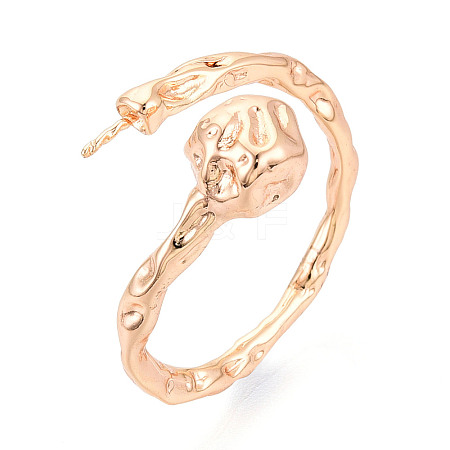 Brass Cuff Ring Settings KK-T076-42G-1