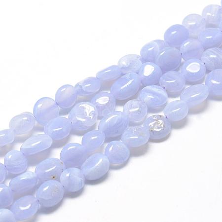 Natural Blue Lace Agate Beads Strands G-R445-8x10-10-1