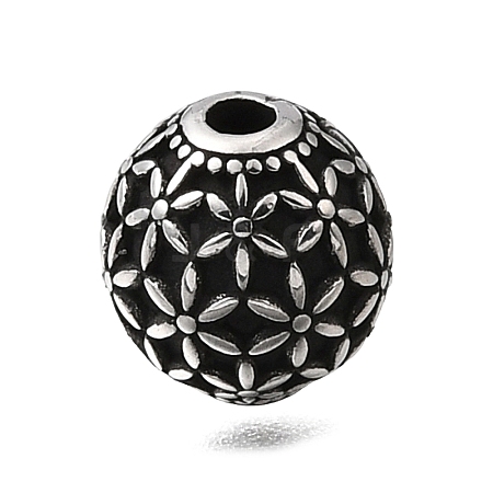 Engraved 304 Stainless Steel Beads STAS-H263-17AS-11-1